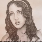 Jessica Brown Findlay Portrait by Morgan Wiegert. Pencil on paper, 2013.