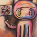 Github Octocat - "No SVN" by Morgan Wiegert. Charcoal and conte crayon on paper, 2012.